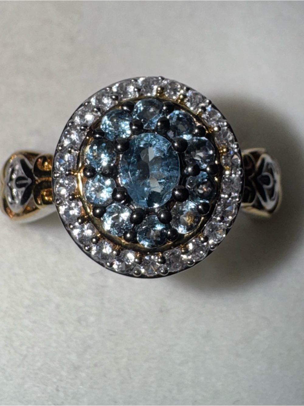 Vintage Tanzanian Aquamarine Sterling Silver Ring from Gems en Vogue collection